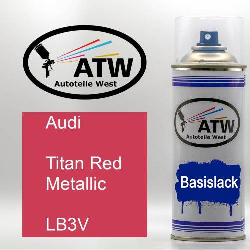 Audi, Titan Red Metallic, LB3V: 400ml Sprühdose, von ATW Autoteile West.